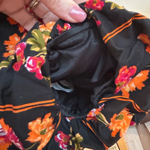 Japna NWT Black Floral Puff Sleeve Midi Dress Size Small Cottagecore Romantic - Picture 10 of 11